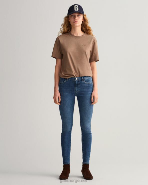 nella skinny indigo reisejeans mellomblå slitt inn kvinner GANT 0626F743