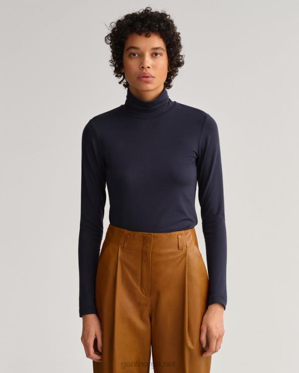 jersey langermet turtleneck genser kveldsblå kvinner GANT 0626F637