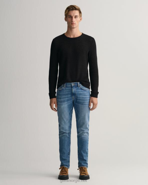 hayes slim fit jeans mellomblå slitt inn menn GANT 0626F402