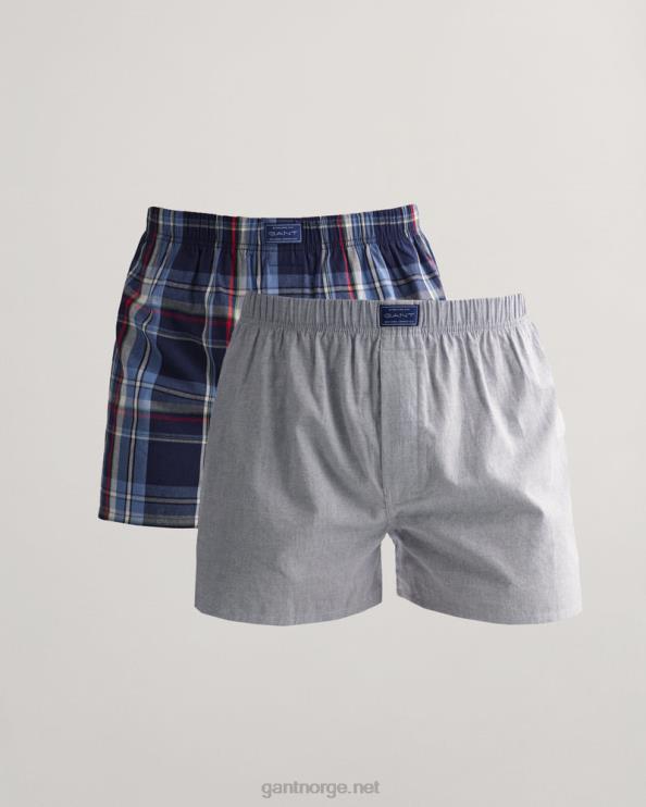 2-pack vevd boxershorts klassisk blå menn GANT 0626F552