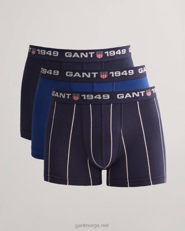 3-pack brede stripete trunks kveldsblå menn GANT 0626F542